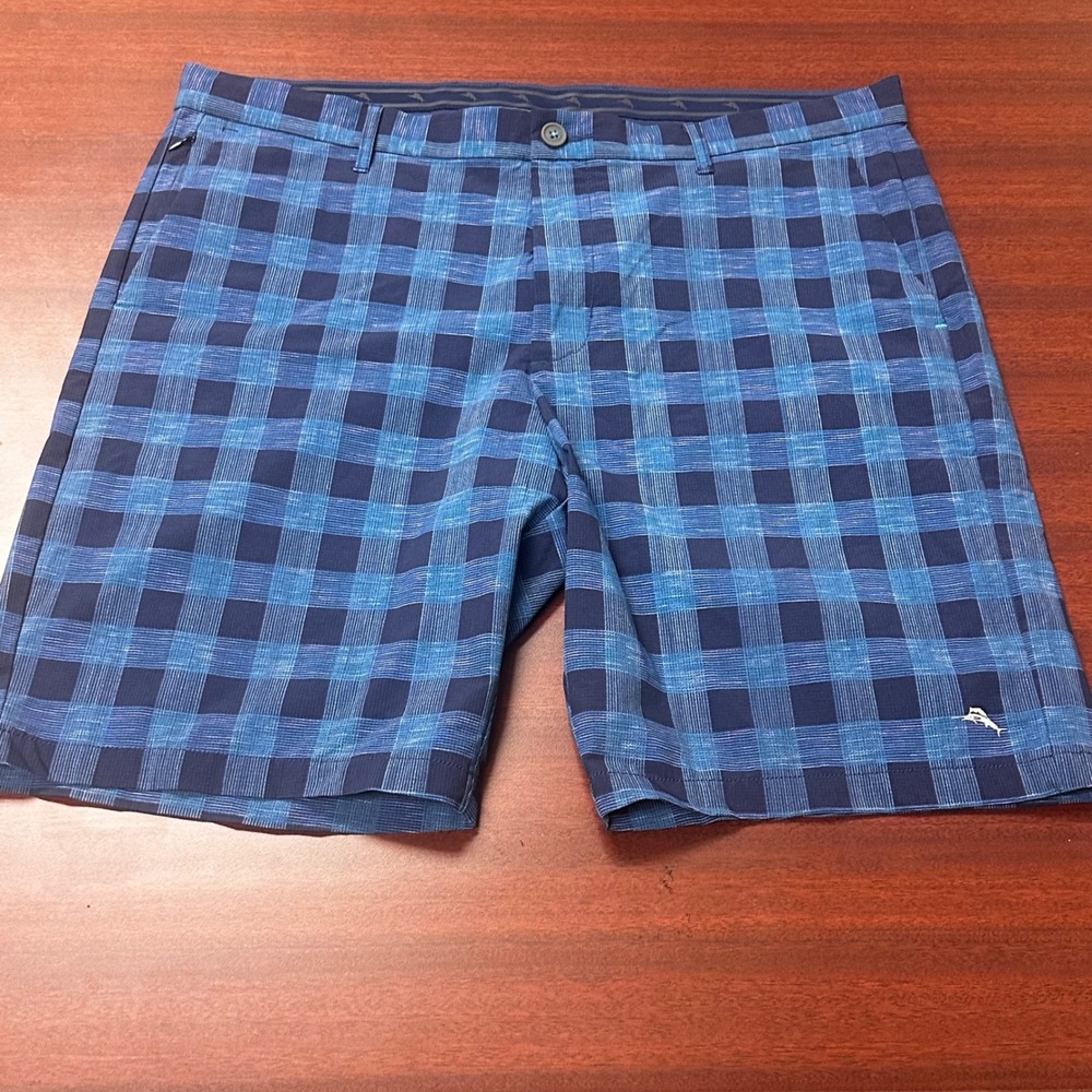 2- Tommy Bahama Shorts Mens 38 Island Plaid Performance Stretch Nylon Blend - Picture 2 of 10